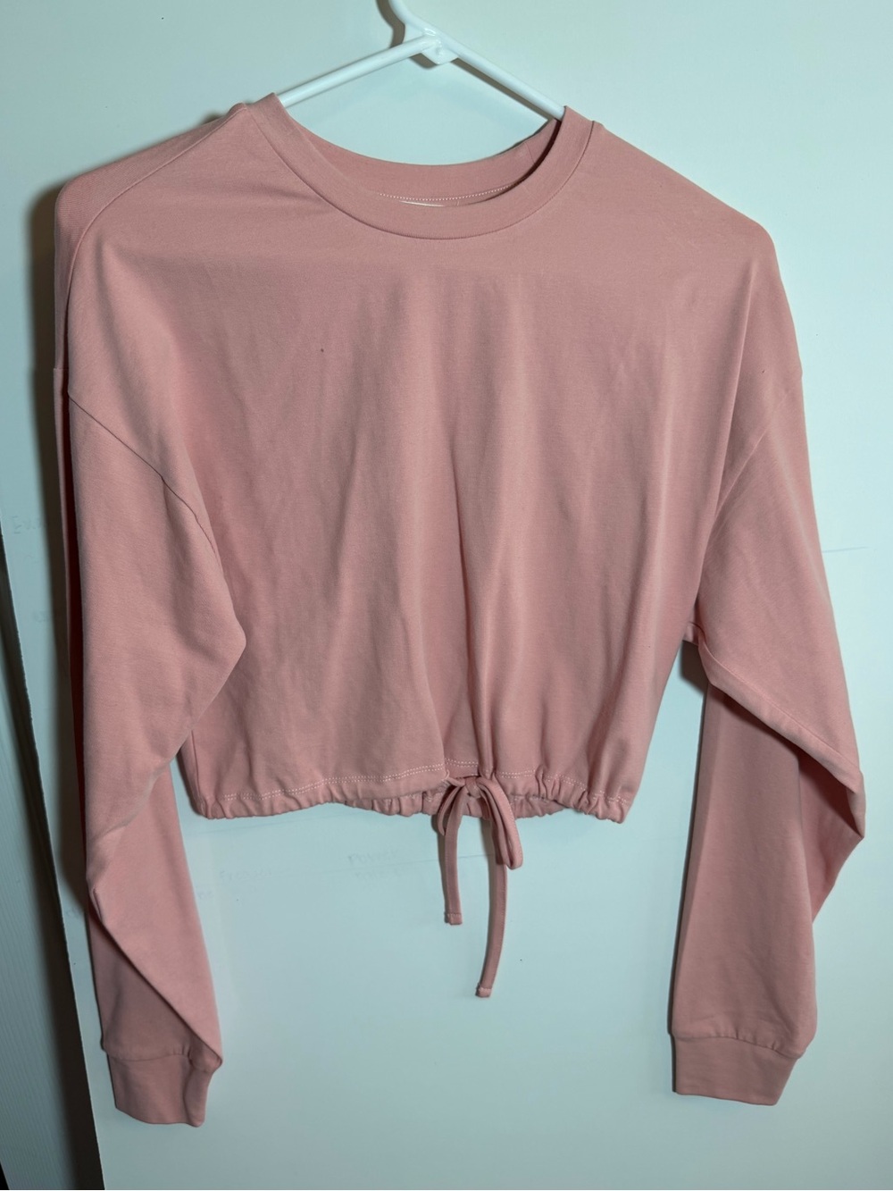 Miss Selfridge Dusty Pink Cropped Drawstring Sweatshirt